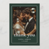 モダンなムーディーウェディングの感謝カード（写真付き） サンキューカード (正面)