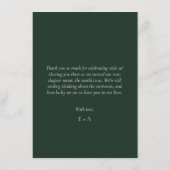 モダンなムーディーウェディングの感謝カード（写真付き） サンキューカード (裏面)