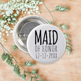 モダンなメイド・オブ・オナーの結婚式パーティーのボタン 缶バッジ
