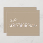 モダンなメイド・オブ・オナー提案カード 招待状 (正面/裏面)