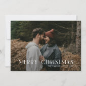 モダンなメリークリスマスのトレンドの写真家族 シーズンカード (正面)
