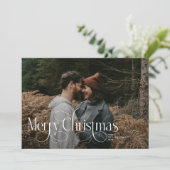 モダンなメリークリスマスのトレンドの写真家族 シーズンカード (スタンド正面)
