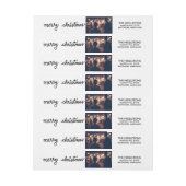 モダンなメリークリスマスの手書きの原稿の写真 ラップアラウンドラベル (シート)