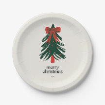 モダンなメリークリスマスの絵画ツリー ホリデー