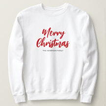 モダンなメリークリスマス レッドスクリプト ファミリーネーム