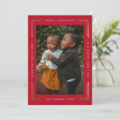 モダンなメリークリスマス 写真カード 1枚の写真 カード (スタンド正面)