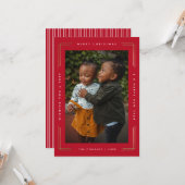 モダンなメリークリスマス 写真カード 1枚の写真 カード (正面/裏面インサイチュ)