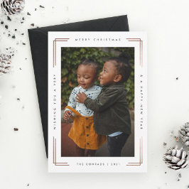 モダンなメリークリスマス 写真カード 1枚の写真 カード