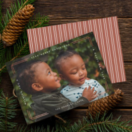 モダンなメリークリスマス 写真カード 1枚の写真 カード