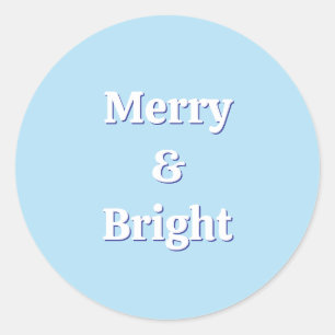 モダンなメリー&ブライト アイスブルーのクリスマス ラウンドシール