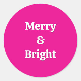 モダンなメリー&ブライト ピンクのクリスマス ラウンドシール