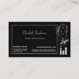 モダンなメーキャップアーティストのスタイリストのアポイントメント 名刺