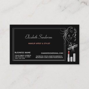 モダンなメーキャップアーティストのスタイリストのアポイントメント 名刺