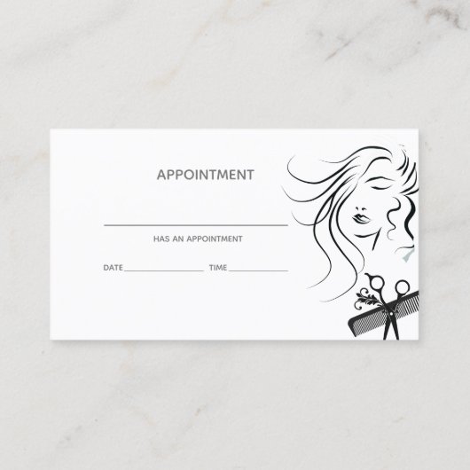モダンなメーキャップアーティストのスタイリストのアポイントメント 名刺 (裏面)