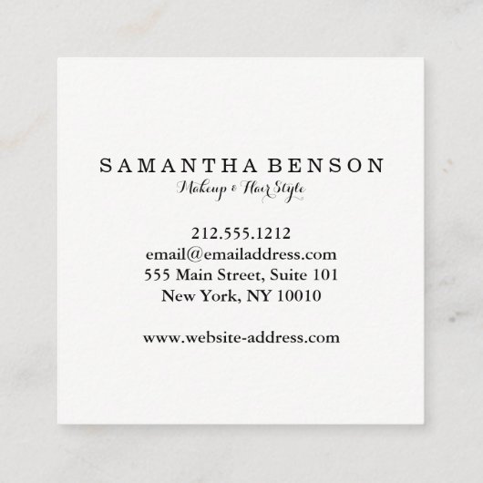 モダンなメーキャップアーティストの金ゴールドの唇 スクエア名刺 (裏面)