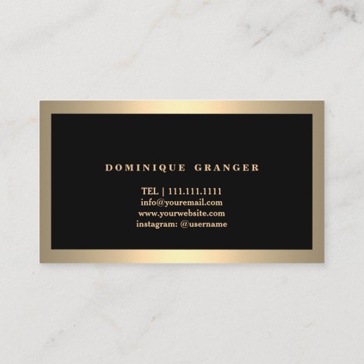 モダンなメーキャップアーティスト及び美容師のサロン 名刺 (裏面)