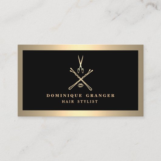 モダンなメーキャップアーティスト及び美容師のサロン 名刺 (正面)