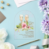 モダンなモクレン 水彩アクリル 結婚記念日 アクリル招待状 (インサイチュ (ウェディング))