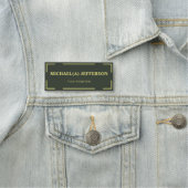 モダンなモス ダークグリーン イエロー プロフェッショナル 名札 (インサイチュ)