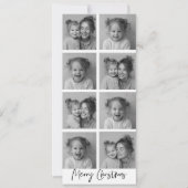 "モダンなモノクロコラージュのクリスマス写真カード" (正面)