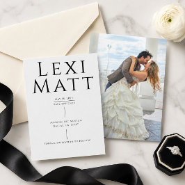 モダンなモノクロ写真の結婚式延期案内状 セーブザデート