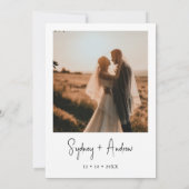 モダンなモノクロ写真の結婚式招待状 招待状 (裏面)