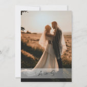 モダンなモノクロ写真の結婚式 招待状 (裏面)