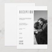 モダンなモノクロ写真の結婚披露宴カード 招待状 (正面/裏面)