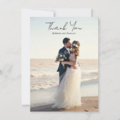 モダンなモノクロ写真 ミニマリストの結婚式 サンキューカード (正面)
