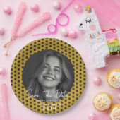 モダンなモノクロ写真 21歳の誕生日 Save th ペーパープレート (パーティー)