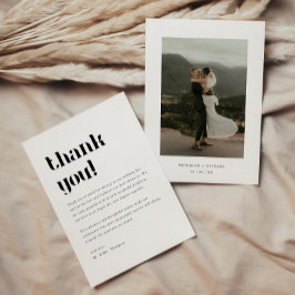 モダンなモノクロ結婚式の写真 サンキューカード