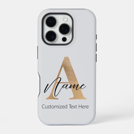モダンなモノグラムとイニシャル入り 名前入りギフト iPhoneケース (裏面)