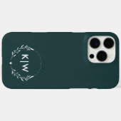 モダンなモノグラムのイニシャル 森の緑と白 Case-Mate iPhoneケース (裏面 (横))