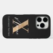 モダンなモノグラムのイニシャル X と名前のカスタマイズ Case-Mate iPhoneケース (裏面 (横))
