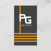 モダンなモノグラムのオレンジ 名刺 (裏面)