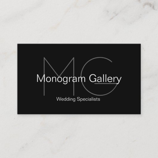 モダンなモノグラムのカスタマイズ可能な名刺 名刺 (正面)