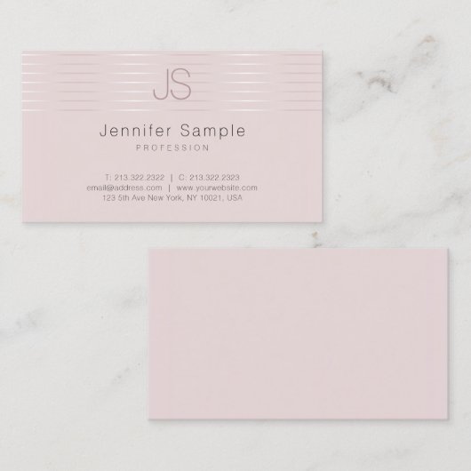 モダンなモノグラムのテンプレートのエレガントなプロフェッショナル 名刺 (正面/裏面)