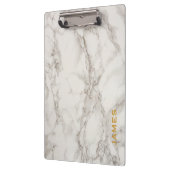 モダンなモノグラムのパーソナライズな大理石および金ゴールド クリップボード (左)