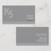 モダンなモノグラムのピアニストの名刺 名刺 (正面/裏面)