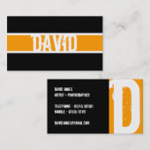 モダンなモノグラムのプロフィールカード 名刺 (正面/裏面)