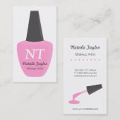 モダンなモノグラムのマニキュアのメーキャップアーティストビジネス 名刺 (正面/裏面)