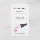 モダンなモノグラムのマニキュアのメーキャップアーティストビジネス 名刺 (裏面)