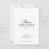 モダンなモノグラムの写真付き結婚式Save the Date セーブザデート (正面)