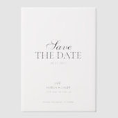 モダンなモノグラムの写真付き結婚式Save the Date ベラム紙招待状 (正面)