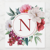 モダンなモノグラムの名入れ ワインラベル (シングルラベル)