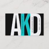 モダンなモノグラムの名刺の黒 名刺 (裏面)