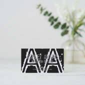 モダンなモノグラムの名刺の黒 名刺 (スタンド正面)