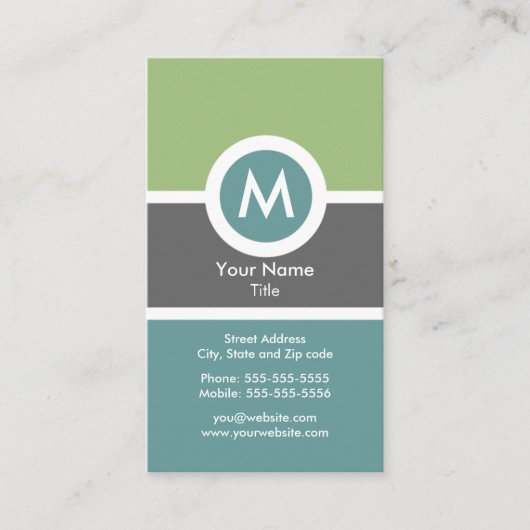 モダンなモノグラムの名刺 名刺 (正面)