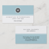 モダンなモノグラムの審美的な名刺 名刺 (正面/裏面)