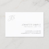 モダンなモノグラムの専門のシンプルなテンプレート 名刺 (裏面)